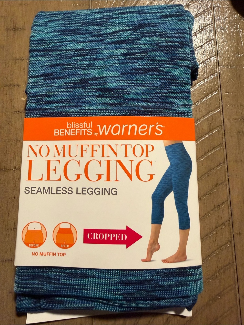Warner's Blue Heather Seamless Cropped No Muffintop Leggings